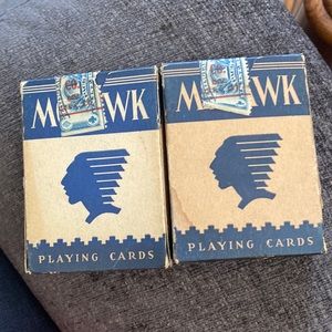 2 sets of unopened vintage Mohawk playing cards